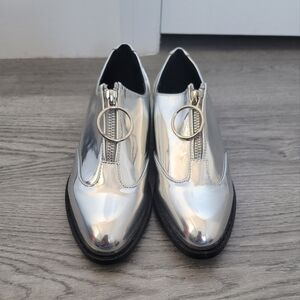 Silver Chrome dress shoes with zipper